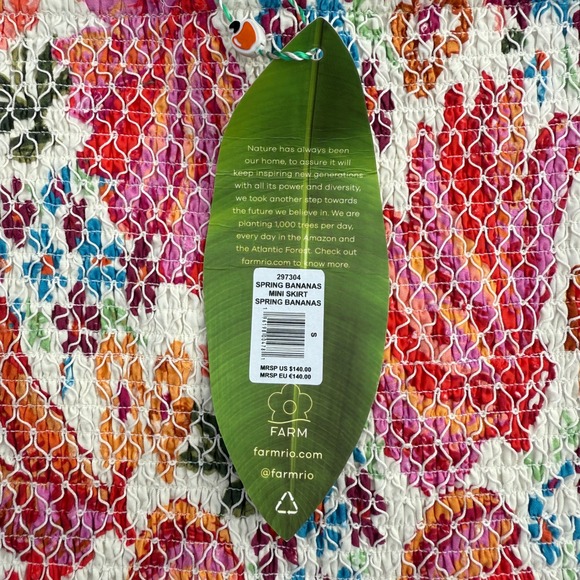 FARM Rio Spring Bananas Mini Skirt Floral Smocked Pom Pom Trim Women's
Small NWT - Picture 6 of 11